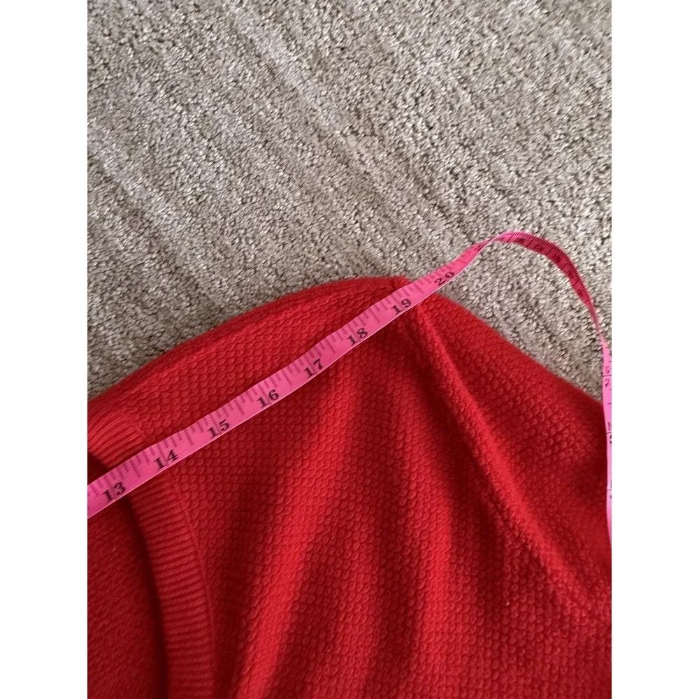 Vintage Christian Dior Red V Neck Sweater Made USA Large Quiet Luxury